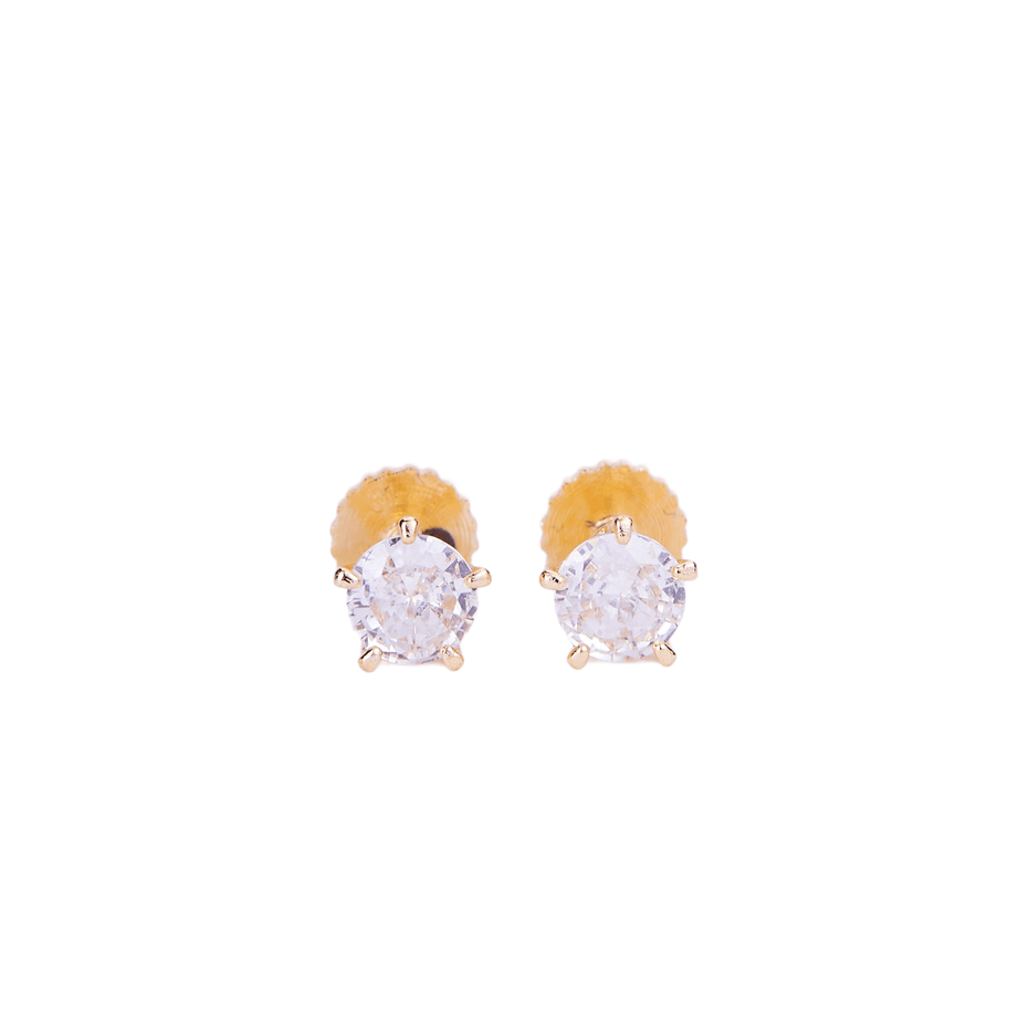 Opal Touch - Single White Stud Screw Earrings - Studs