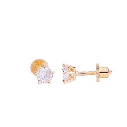 Opal Touch - Single White Stud Screw Earrings - Studs