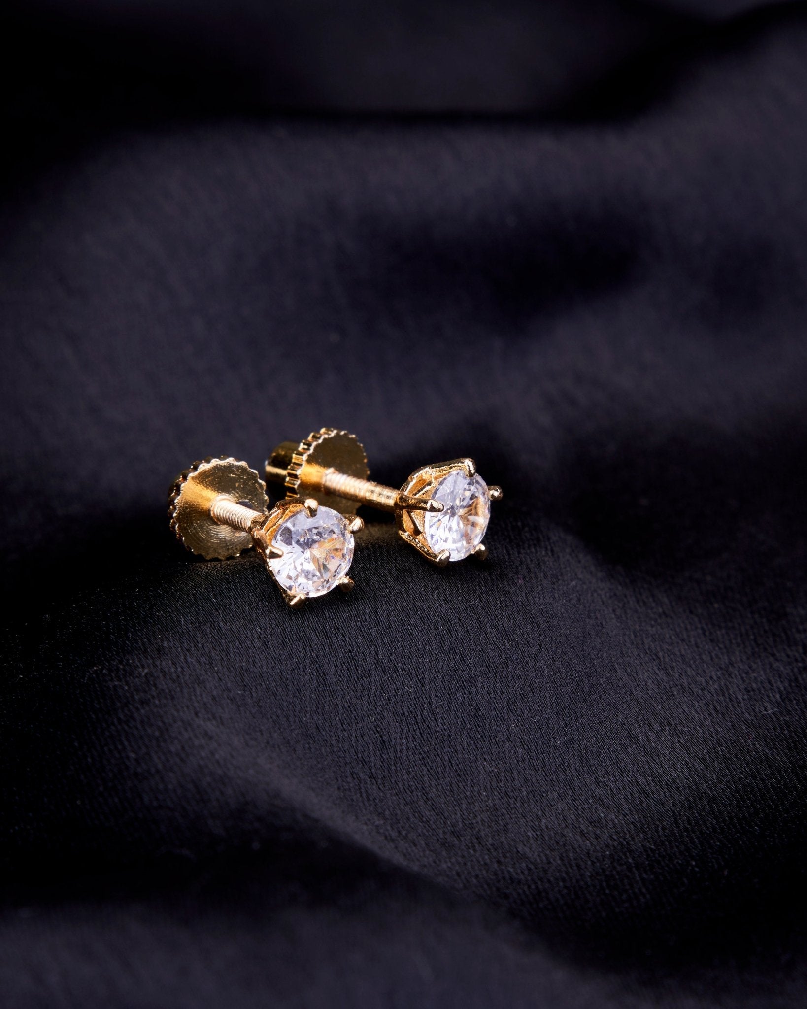 Opal Touch - Single White Stud Screw Earrings - Studs