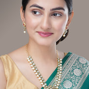 Necklace - Sitara Mukta Gold Plated Necklace Set - Opal Touch