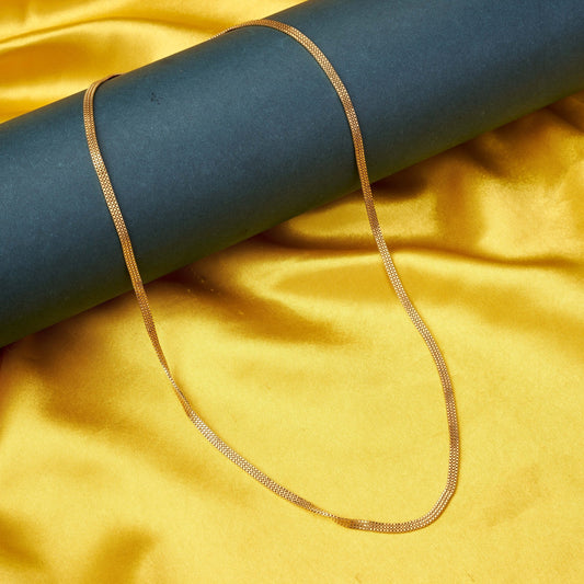 Chain - Sleek Gold Plated Flat Chain - Opal Touch