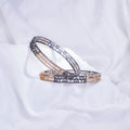 Opal Touch - Slim 3 Layered Gold-Black Bangles Set (Pack of 2) - Bangles