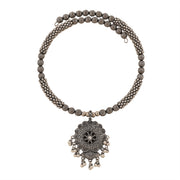 Opal Touch - Slip on Oxidized Necklace Set - Necklace