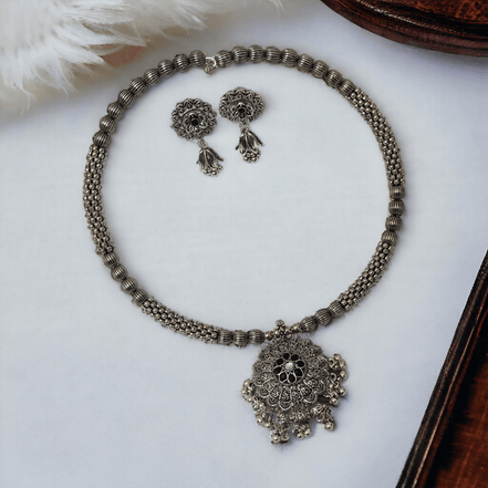 Opal Touch - Slip on Oxidized Necklace Set - Necklace