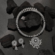 Opal Touch - Slip on Oxidized Necklace Set - Necklace