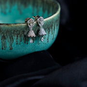 Jhumka - Small White Rhodium Jhumka - Opal Touch