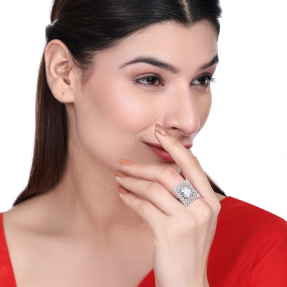 Opal Touch - Snowflake Glow Brass Ring -