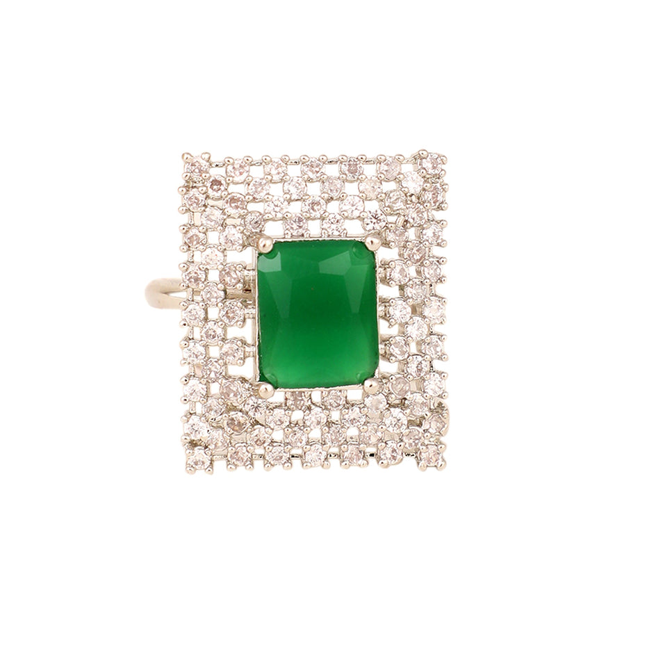 Opal Touch - Snowflake Glow Brass Ring -
