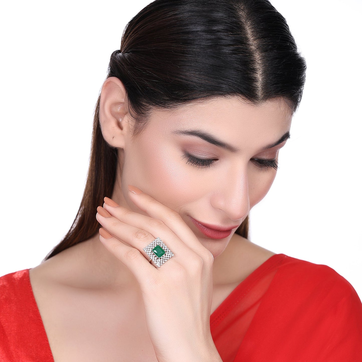 Opal Touch - Snowflake Glow Brass Ring -