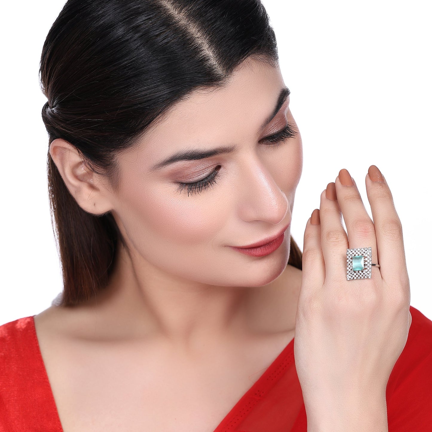 Opal Touch - Snowflake Glow Brass Ring -