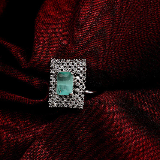 Opal Touch - Snowflake Glow Brass Ring -