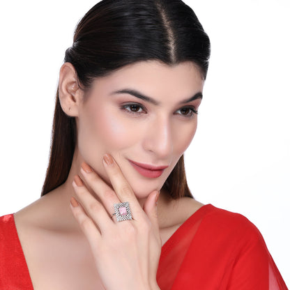 Opal Touch - Snowflake Glow Brass Ring -