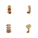Opal Touch - Sparkling Multicolor Nose Pin Ensemble (Pack of 4) - Nose Pin