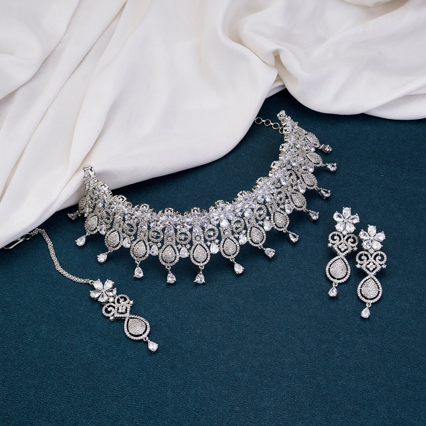 Necklace - Sparkling Opulence Choker Necklace - Opal Touch