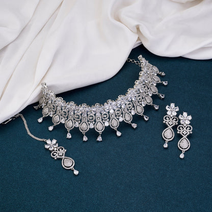 Necklace - Sparkling Opulence Choker Necklace - Opal Touch