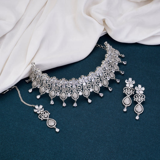 Necklace - Sparkling Opulence Choker Necklace - Opal Touch