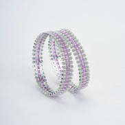 Opal Touch - Sparkling Rhodium Bangles Set (Pack of 2) - Bangles