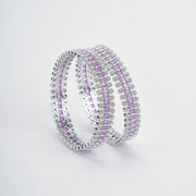 Opal Touch - Sparkling Rhodium Bangles Set (Pack of 2) - Bangles
