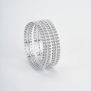 Opal Touch - Sparkling Rhodium Bangles Set (Pack of 2) - Bangles
