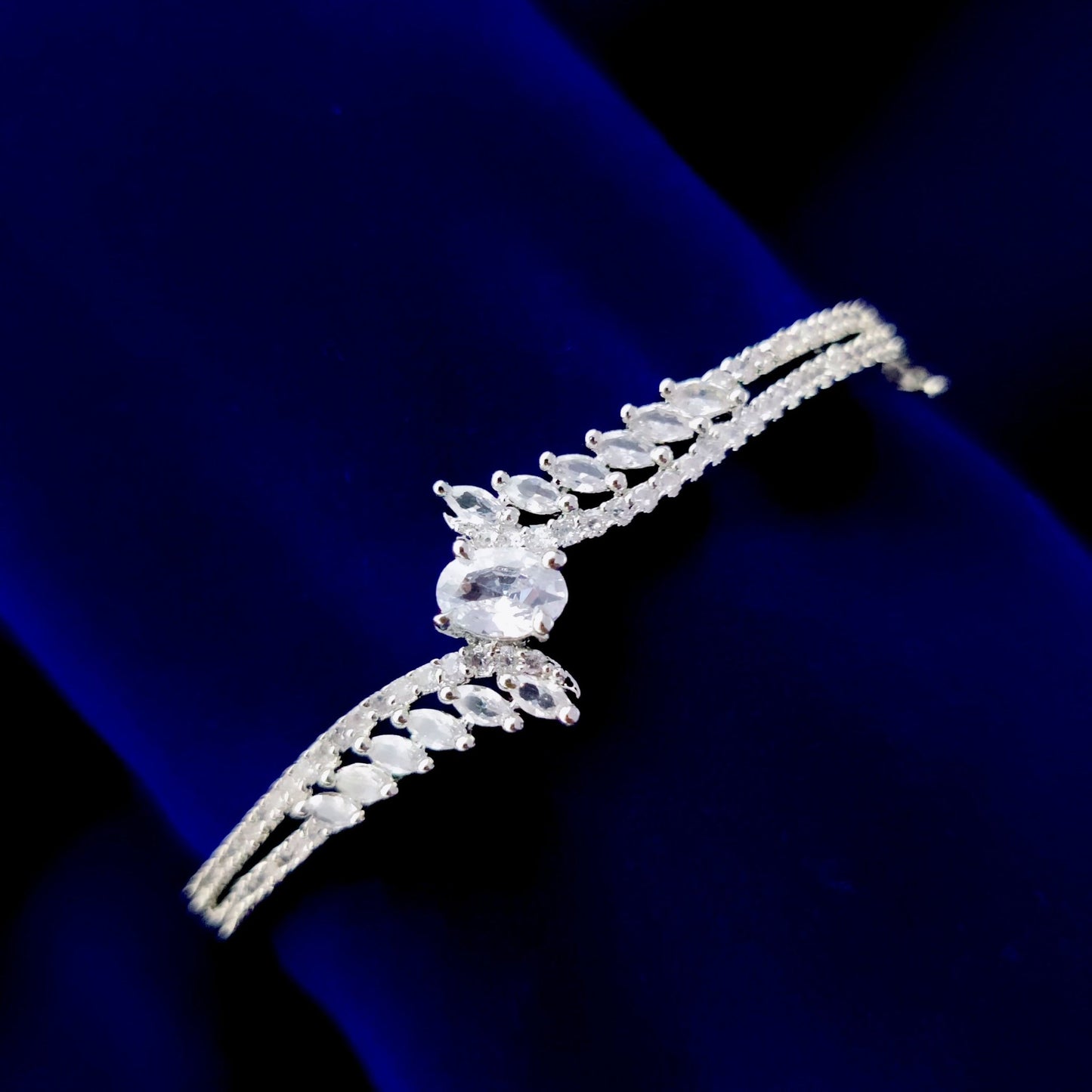 Opal Touch - Sparkling White Rhodium Bracelet - Bracelets