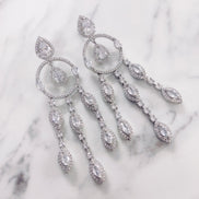 Opal Touch - Sparkling White Rhodium Earrings - Earrings
