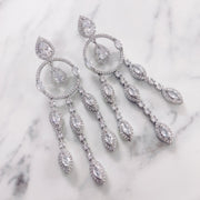 Opal Touch - Sparkling White Rhodium Earrings - Earrings