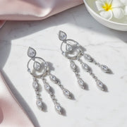 Sparkling White Rhodium Earrings - Opal Touch