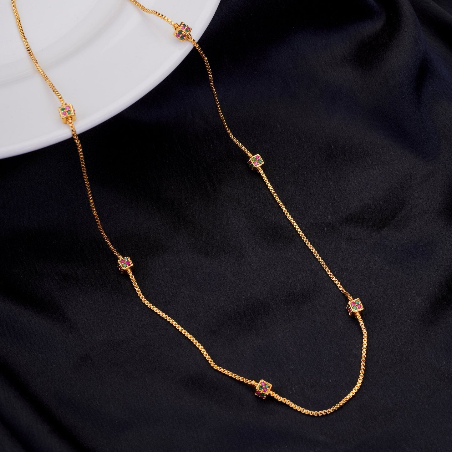 Opal Touch - Square Gold Plated Ball Chain - Chain