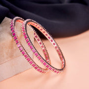 Opal Touch - Square Rose Gold Bangles (Pack of 2) - Bangles