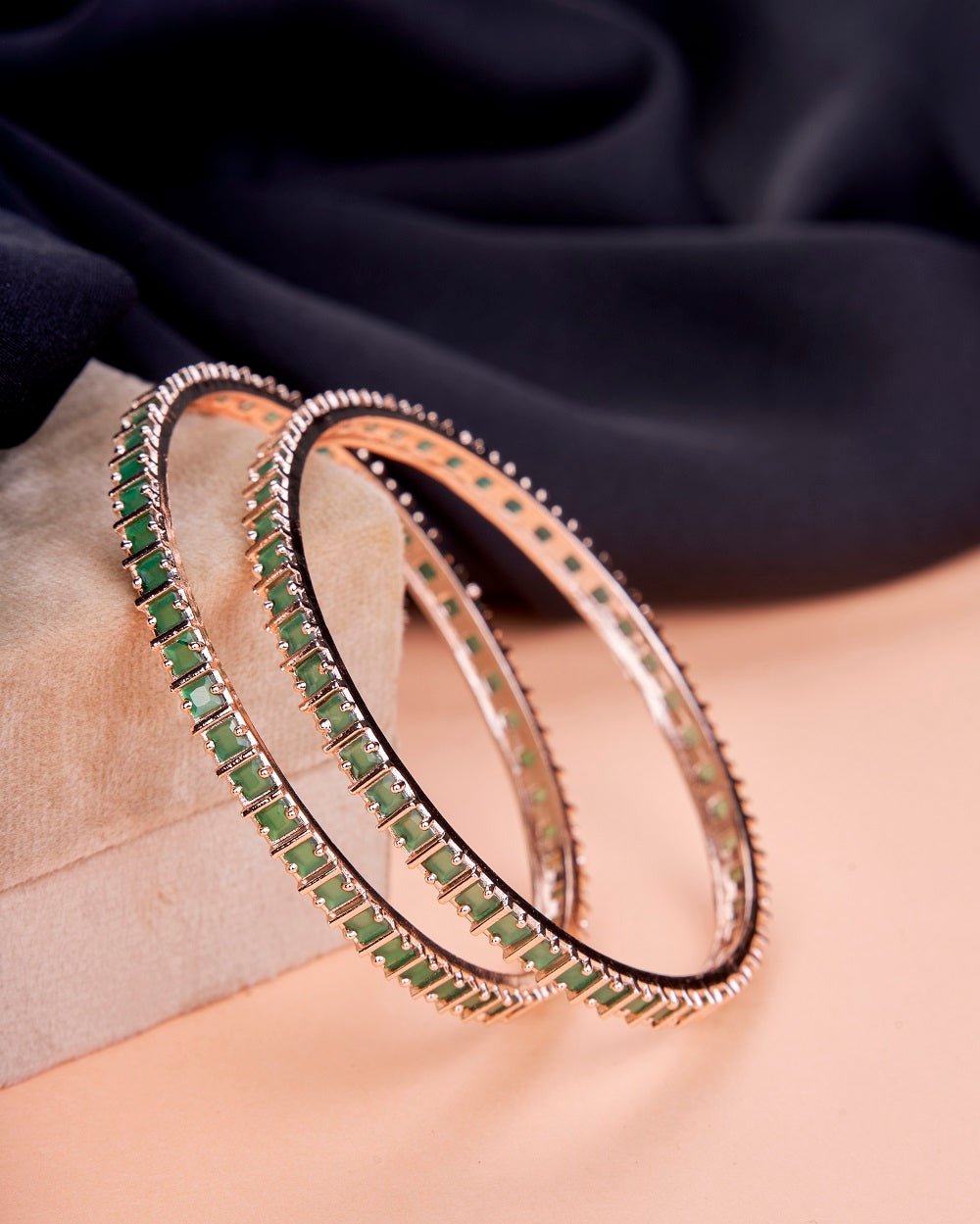 Opal Touch - Square Rose Gold Bangles (Pack of 2) - Bangles