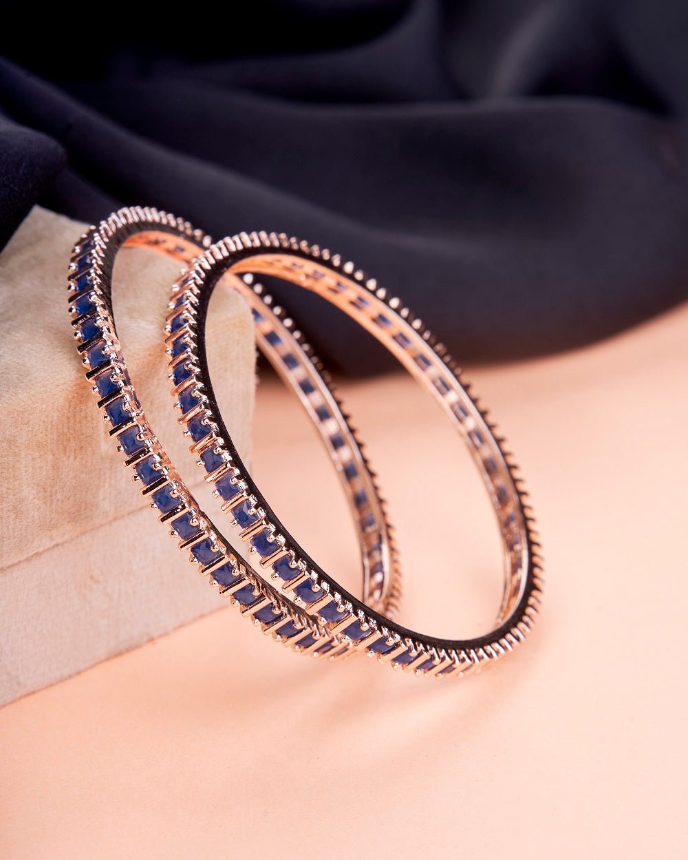 Opal Touch - Square Rose Gold Bangles (Pack of 2) - Bangles