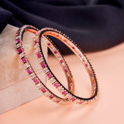 Opal Touch - Square Rose Gold Bangles (Pack of 2) - Bangles