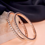 Opal Touch - Square Rose Gold Bangles (Pack of 2) - Bangles
