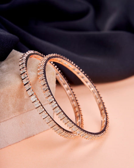 Opal Touch - Square Rose Gold Bangles (Pack of 2) - Bangles