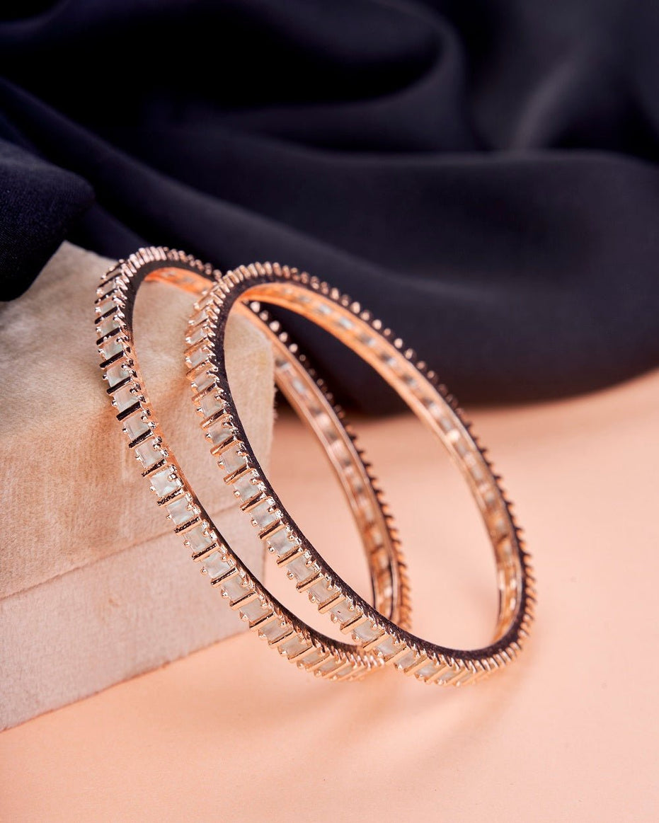 Opal Touch - Square Rose Gold Bangles (Pack of 2) - Bangles