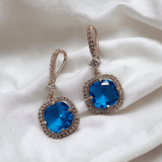 Opal Touch - Square Rose Gold Hook Back Earrings - Earrings