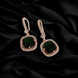 Opal Touch - Square Rose Gold Hook Back Earrings - Earrings