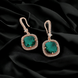 Opal Touch - Square Rose Gold Hook Back Earrings - Earrings
