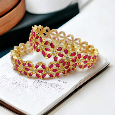 Star Gold Plated Bangles (Pack of 2) - Opal Touch