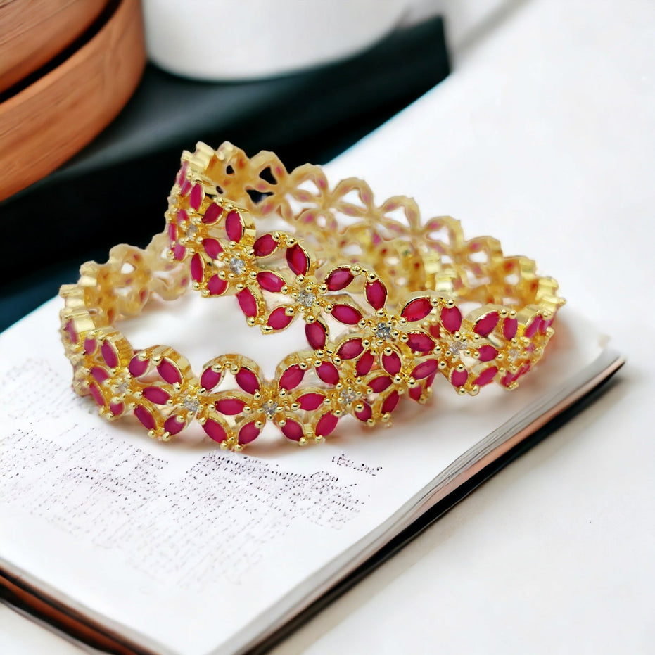 Star Gold Plated Bangles (Pack of 2) - Opal Touch
