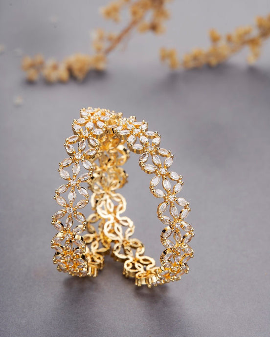 Star Gold Plated Bangles (Pack of 2) - Opal Touch