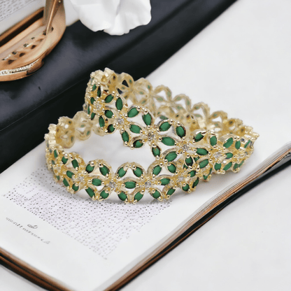 Star Gold Plated Bangles (Pack of 2) - Opal Touch