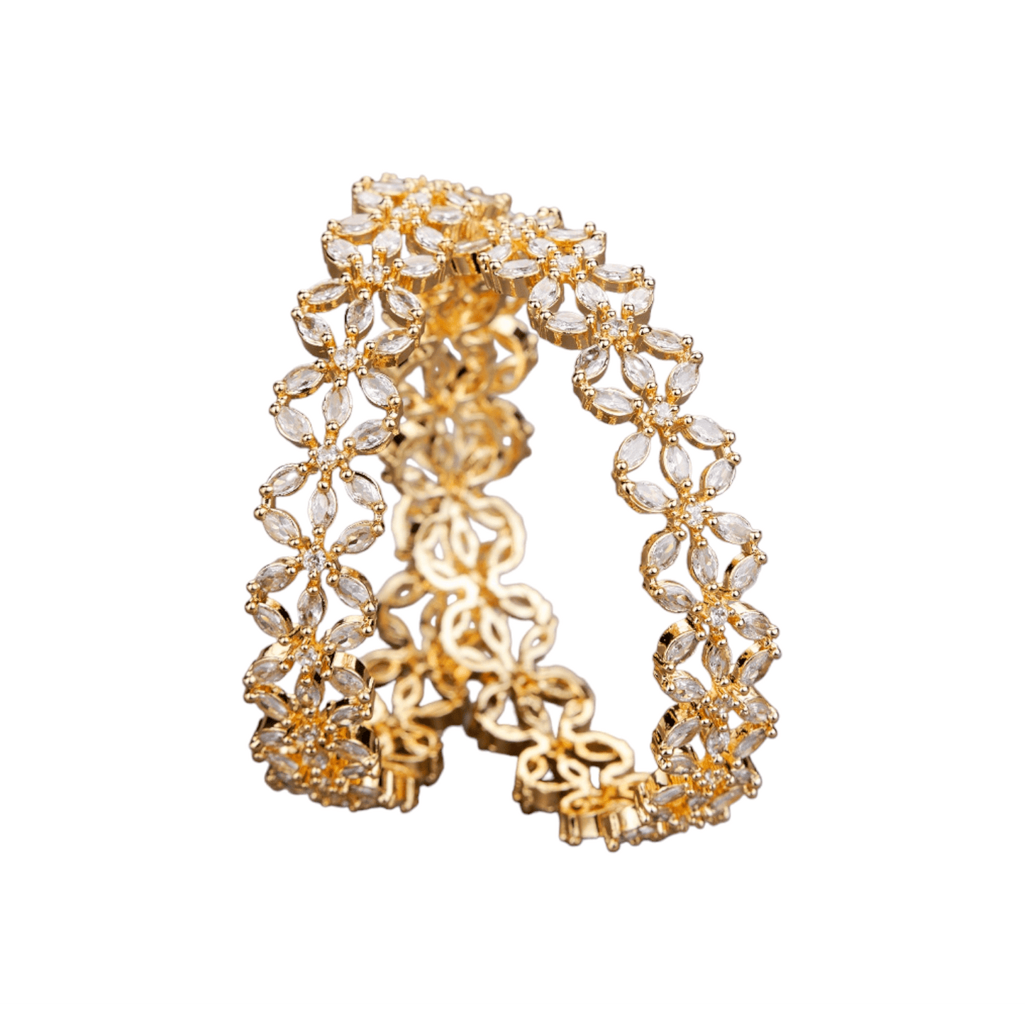 Star Gold Plated Bangles (Pack of 2) - Opal Touch