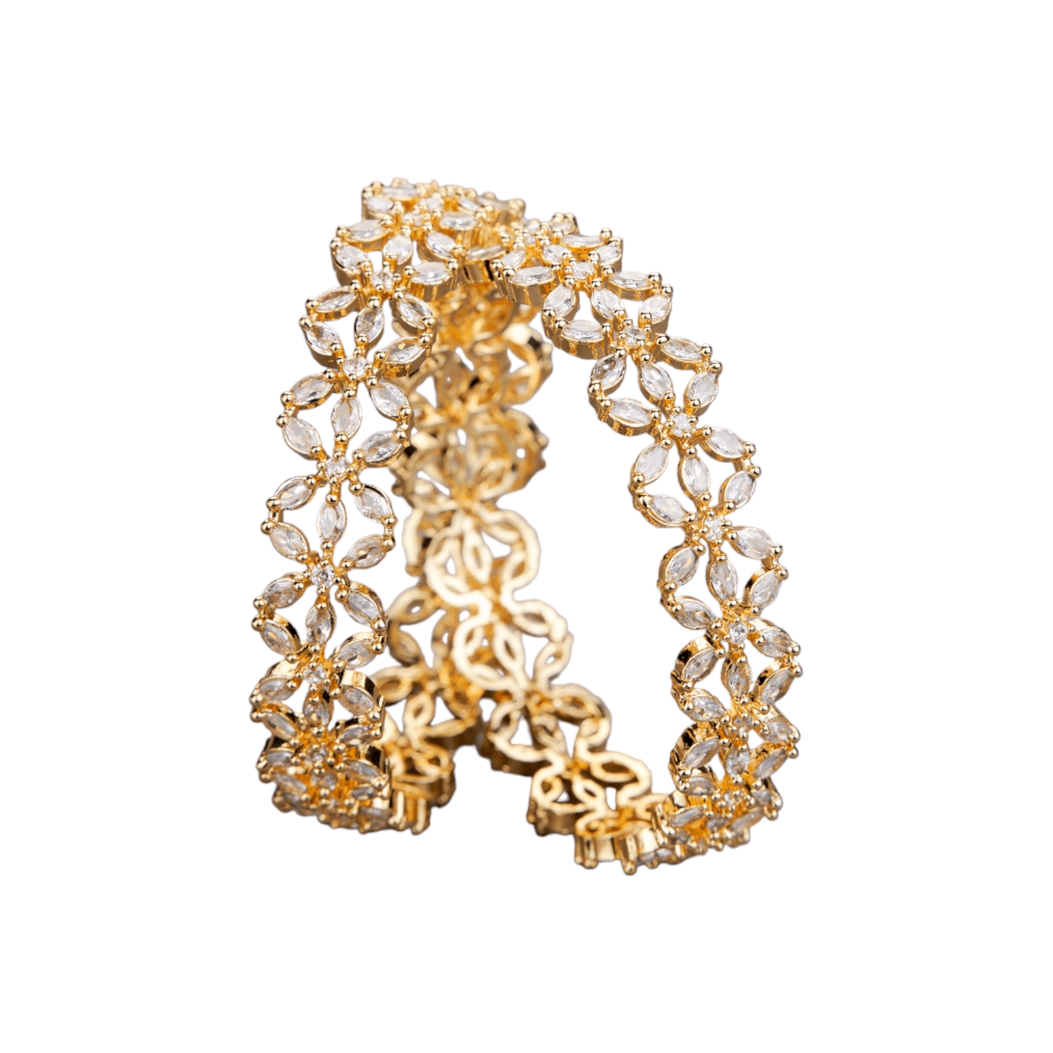 Star Gold Plated Bangles (Pack of 2) - Opal Touch