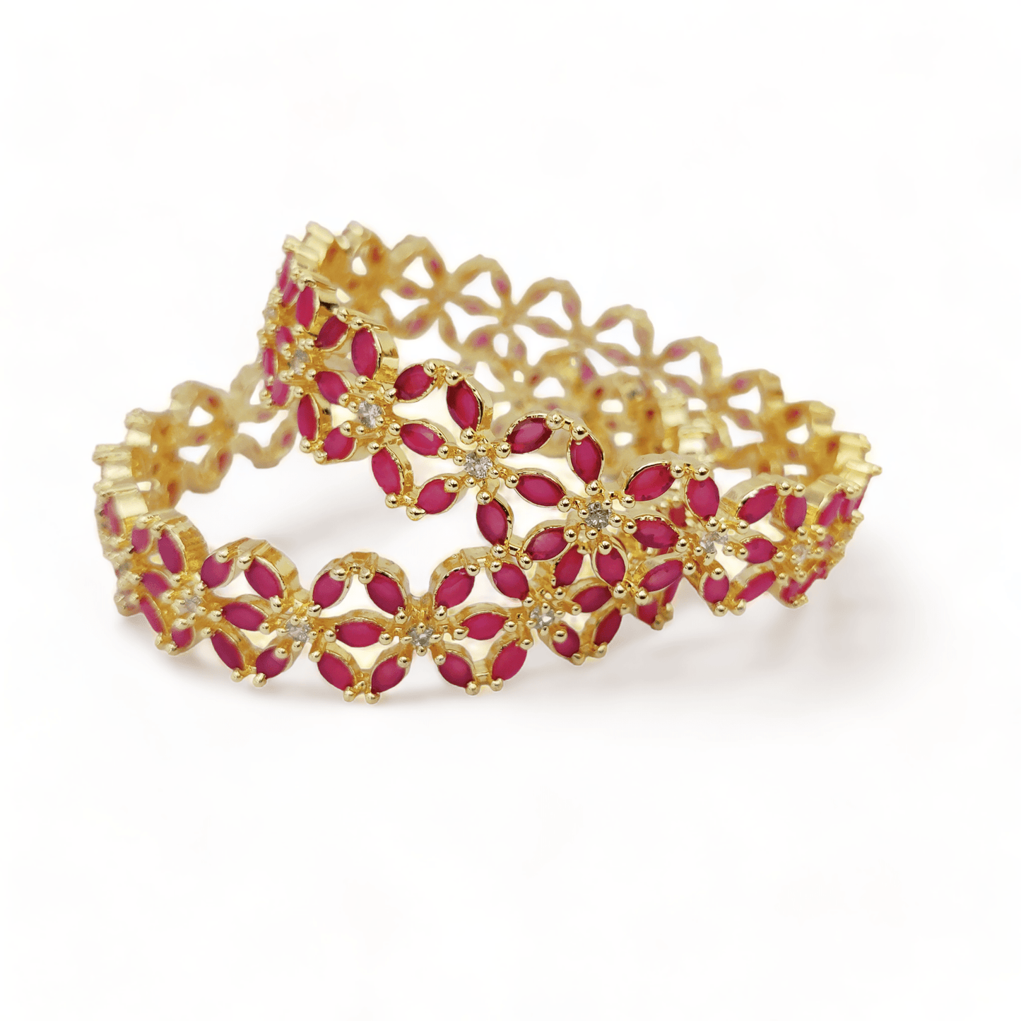 Star Gold Plated Bangles (Pack of 2) - Opal Touch