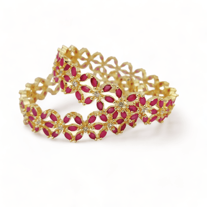 Star Gold Plated Bangles (Pack of 2) - Opal Touch
