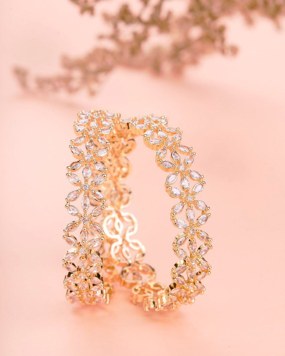 Star Gold Plated Bangles (Pack of 2) - Opal Touch