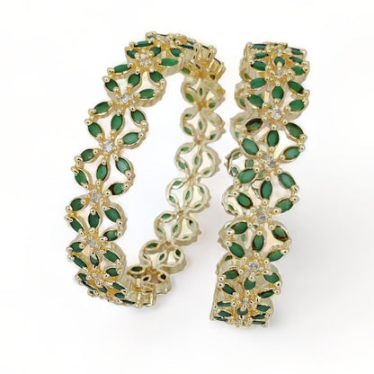 Star Gold Plated Bangles (Pack of 2) - Opal Touch