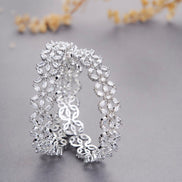 Opal Touch - Star Rhodium Plated Bangles (Pack of 2) - Bangles