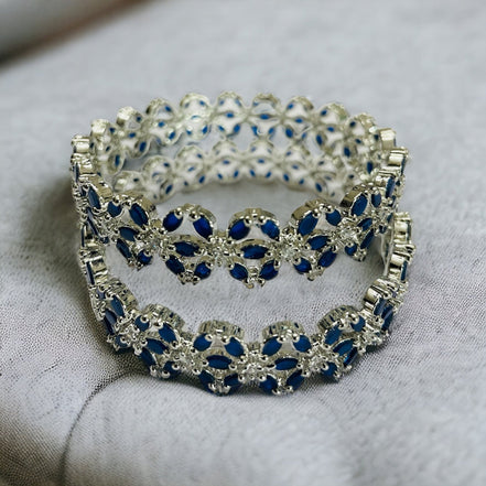 Opal Touch - Star Rhodium Plated Bangles (Pack of 2) - Bangles
